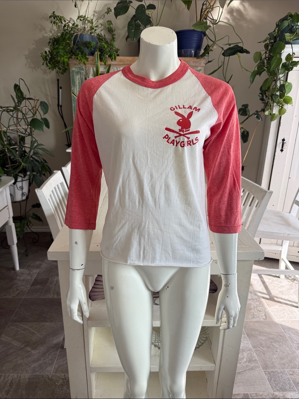 Vintage 70s  Penmans "Gillam Playgirls" Baseball Tee | Canadian Single Stitch M